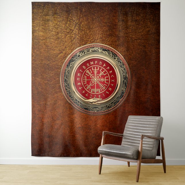 [220] Vegvisir - Viking Gold Magic Runic Compass Wandteppich (Beispiel)