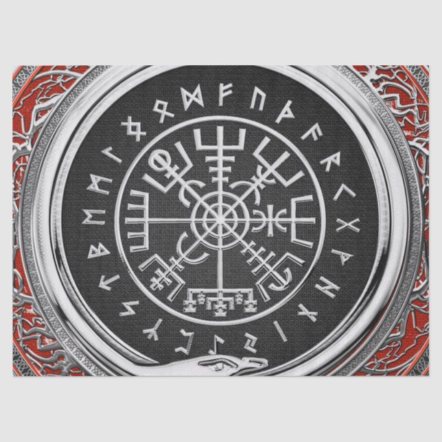 [220] Vegvisir - Viking Silver Magic Runic Compass Seidenpapier (Vorderseite)