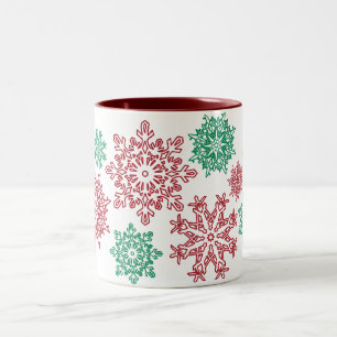 220 Weihnachts-Schneeflocke-Tasse Zweifarbige Tasse