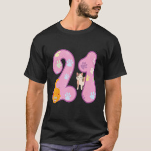 221. Geburtstagskatze Geburtstagsparty Paws Birth T-Shirt