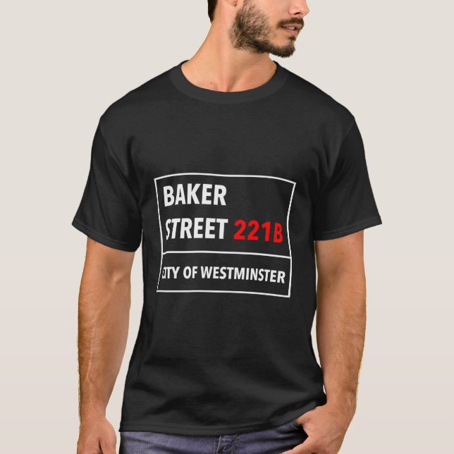 221B-Street Bäcker im Stil eines Londoner U.S. T-Shirt (Vorderseite)