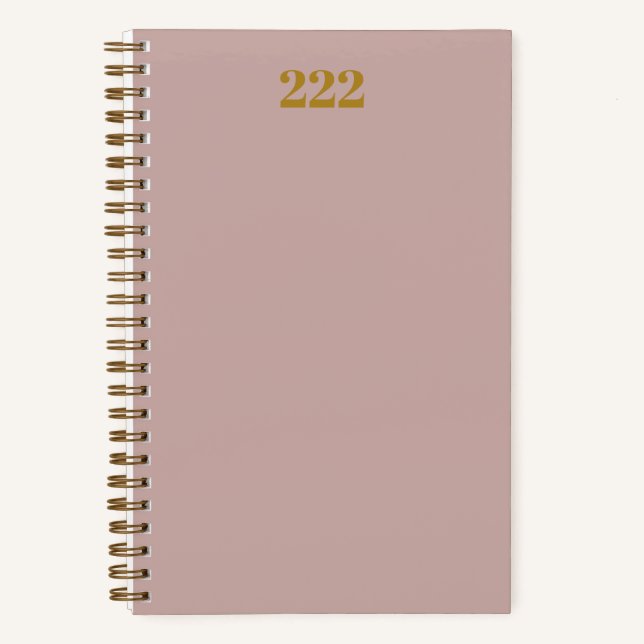 222 Angel Number Journal | Dusty Rose & Gold Notizbuch (Vorderseite)