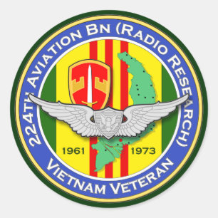 224th AvnBn Eisenbahn 2b - ASA Vietnam Runder Aufkleber