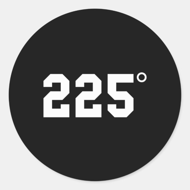 225 Grad Grillen Grillen Rauchen Fleisch Runder Aufkleber (Vorderseite)