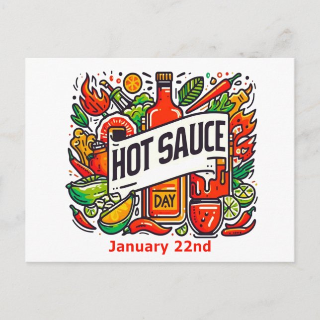 22.01. - Hot Sauce Day Postkarte (Vorderseite)