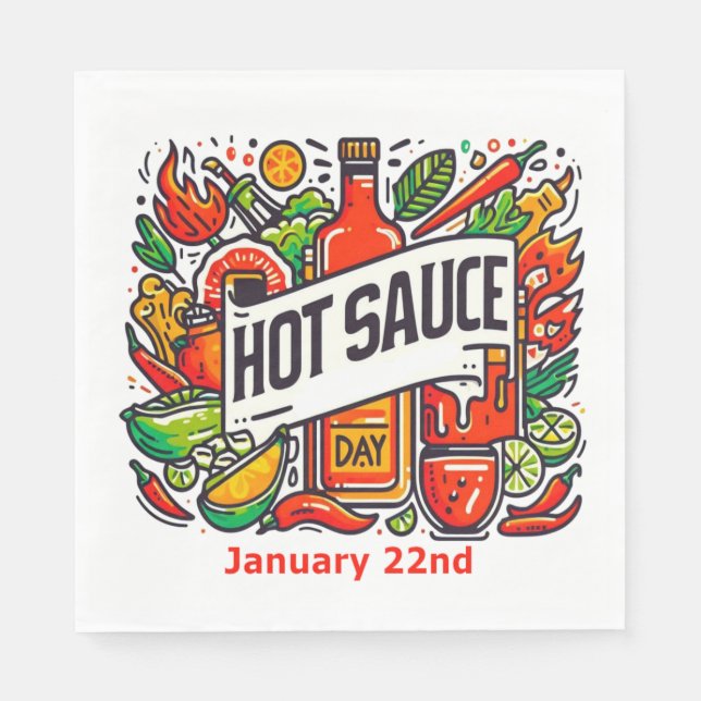 22.01. - Hot Sauce Day Serviette (Vorderseite)