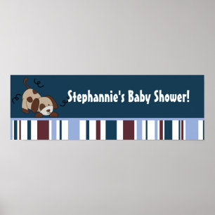 22,5"x7,5" Personalisiert Banner Lil League Welpe Poster