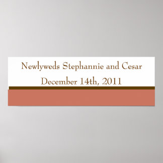 22,5"x7,5" Personalisiert Pink/Brown Mason Jars Poster