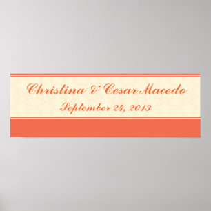 22,5"x7,5" Personalisierte Pinkel-/Pfirsich-Formko Poster