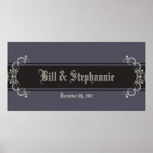 22.5"x7.5" Personalisierter Banner Black Krawatte  Poster