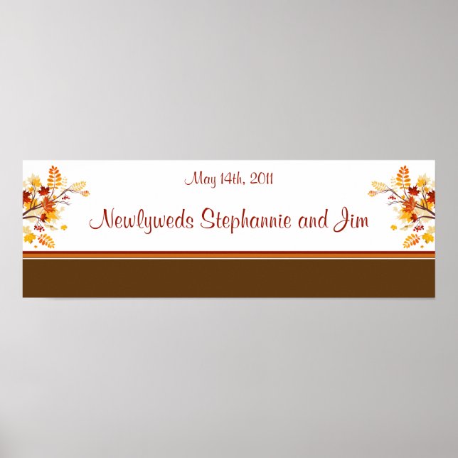 22.5"x7.5" Personalisierter Banner Herbstzweig Ver Poster (Vorne)