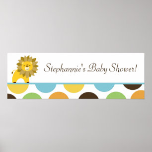 22.5"x7.5" Personalisierter Banner Jungle King Lio Poster