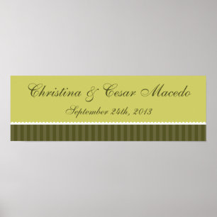 22,5"x7,5" Personalisierter Martini Oliven Grünstr Poster
