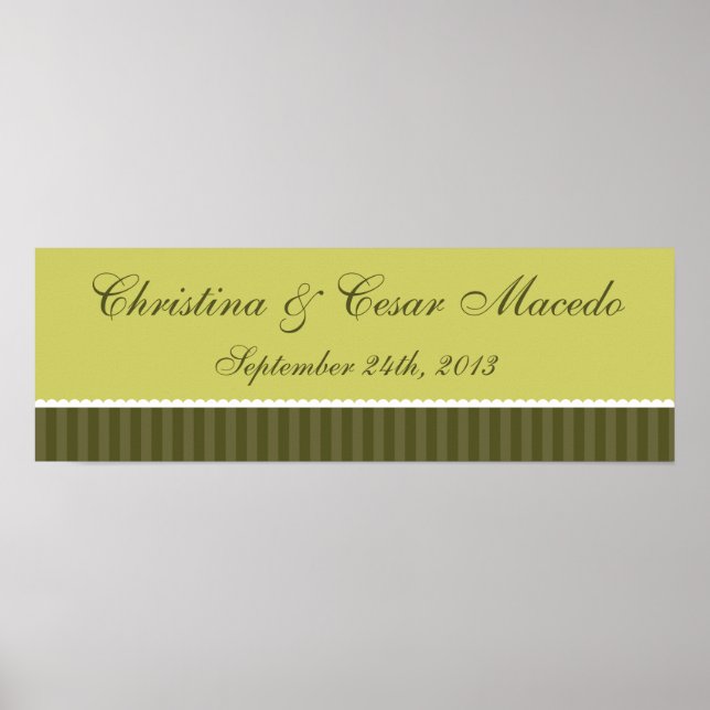 22,5"x7,5" Personalisierter Martini Oliven Grünstr Poster (Vorne)