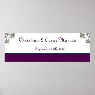 22.5"x7.5" Personalisierter Pfau/Zweigstellenabsch Poster