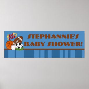 22,5"x7,5" Personalisiertes Banner All Star Blue Poster