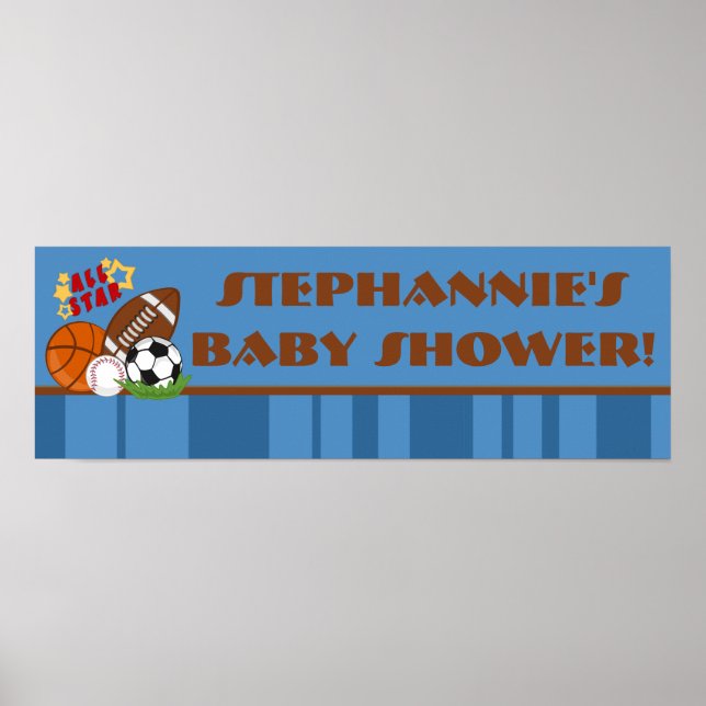 22,5"x7,5" Personalisiertes Banner All Star Blue Poster (Vorne)