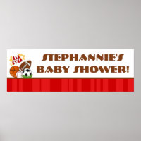 22,5"x7,5" Personalisiertes Banner All Star Red