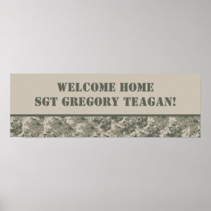 22,5"x7,5" Personalisiertes Banner ARMY ACU Camouf Poster