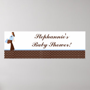 22,5"x7,5" Personalisiertes Banner Blue Mod Mama P Poster