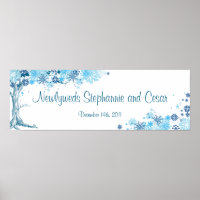 22.5"x7.5" Personalisiertes Banner Blue Tree / Sno