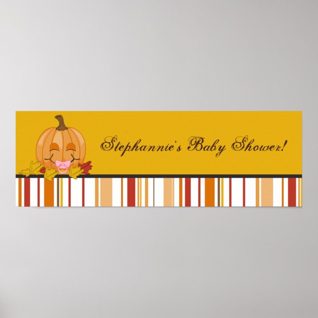 22,5"x7,5" Personalisiertes Banner Herbstfallen Pu Poster (Vorne)
