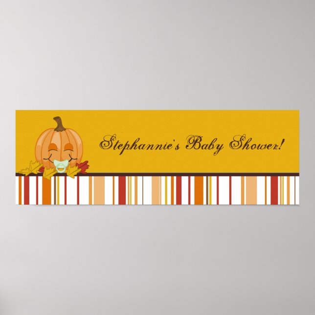 22,5"x7,5" Personalisiertes Banner Herbstfallen Pu Poster (Vorne)