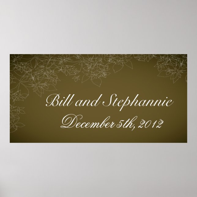 22,5"x7,5" Personalisiertes Banner Herbstflorale H Poster (Vorne)