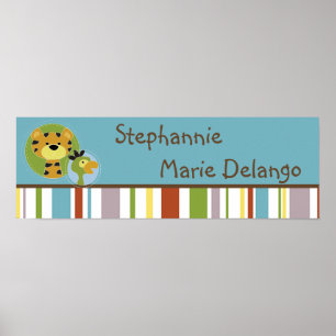 22,5"x7,5" Personalisiertes Banner Jungle Tales Sa Poster