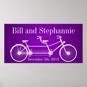 22,5"x7,5" Personalisiertes Banner Lila Doppelrad Poster