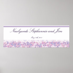 22,5"x7,5" Personalisiertes Banner Lila Hydrangea Poster