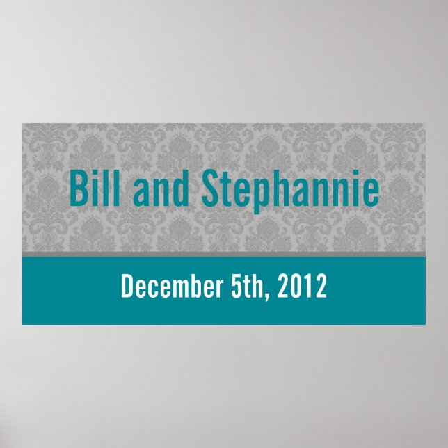 22,5"x7,5" Personalisiertes Banner Moderner grauer Poster (Vorne)