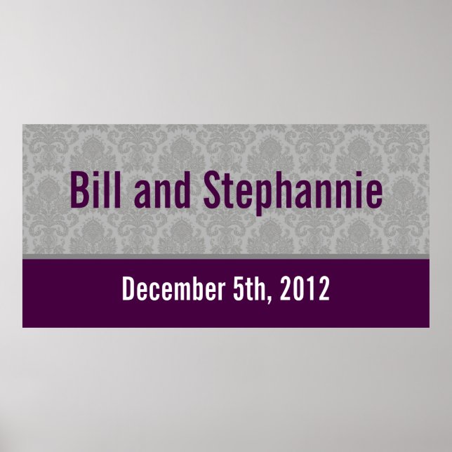 22,5"x7,5" Personalisiertes Banner Moderner grauer Poster (Vorne)