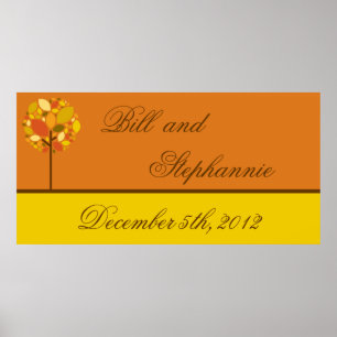 22,5"x7,5" Personalisiertes Banner Moderner Herbst Poster