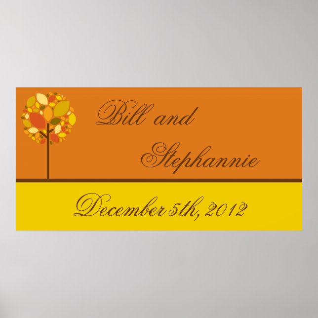 22,5"x7,5" Personalisiertes Banner Moderner Herbst Poster (Vorne)