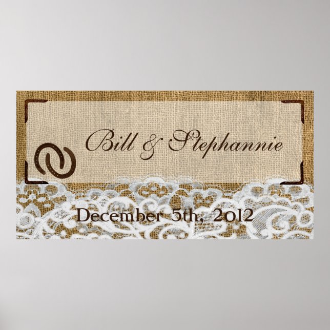 22,5"x7,5" Personalisiertes Banner Pferdeschuhe Bu Poster (Vorne)