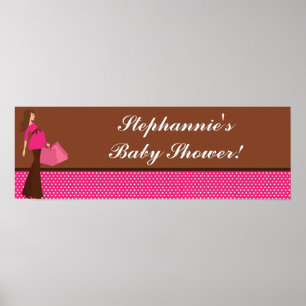 22,5"x7,5" Personalisiertes Banner Pink Mod Mama P Poster