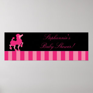 22,5"x7,5" Personalisiertes Banner Pink Poodle Par Poster