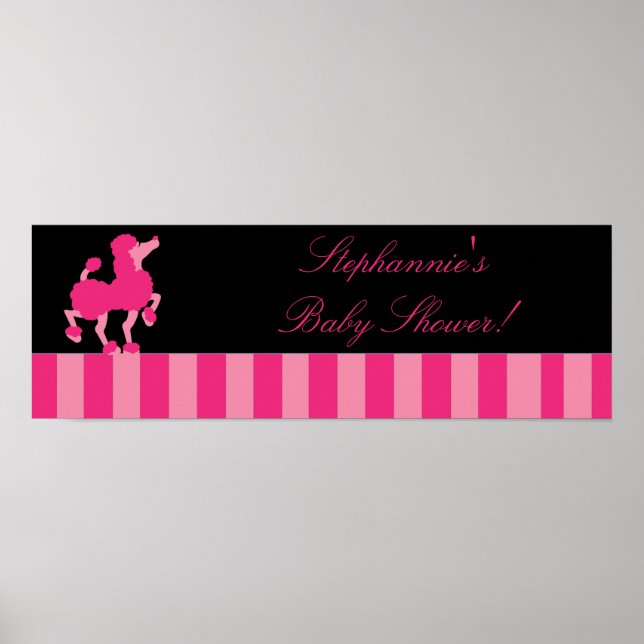 22,5"x7,5" Personalisiertes Banner Pink Poodle Par Poster (Vorne)
