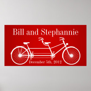22,5"x7,5" Personalisiertes Banner Red Double Bike Poster