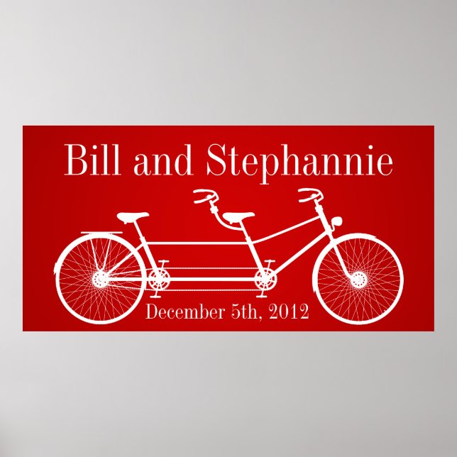 22,5"x7,5" Personalisiertes Banner Red Double Bike Poster (Vorne)