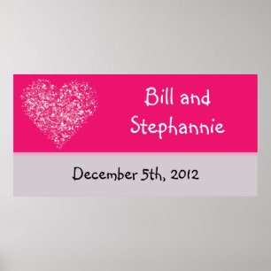 22,5"x7,5" Personalisiertes Banner Rosa Blütenblät Poster