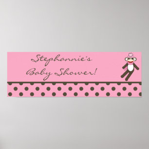 22,5"x7,5" Personalisiertes Banner, rosa Socketaff Poster