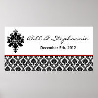 22.5"x7.5" Personalisiertes Banner Schwarz-Roter D