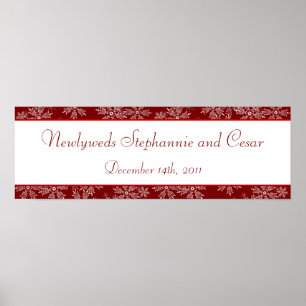 22.5"x7.5" Personalisiertes Banner Weihnachten Rot Poster