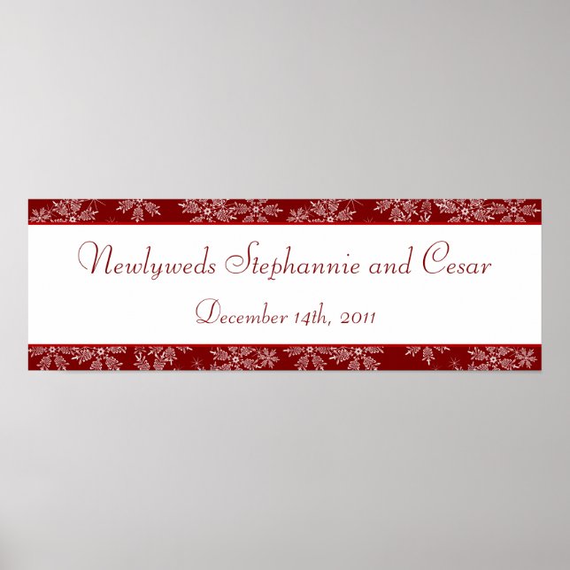 22.5"x7.5" Personalisiertes Banner Weihnachten Rot Poster (Vorne)