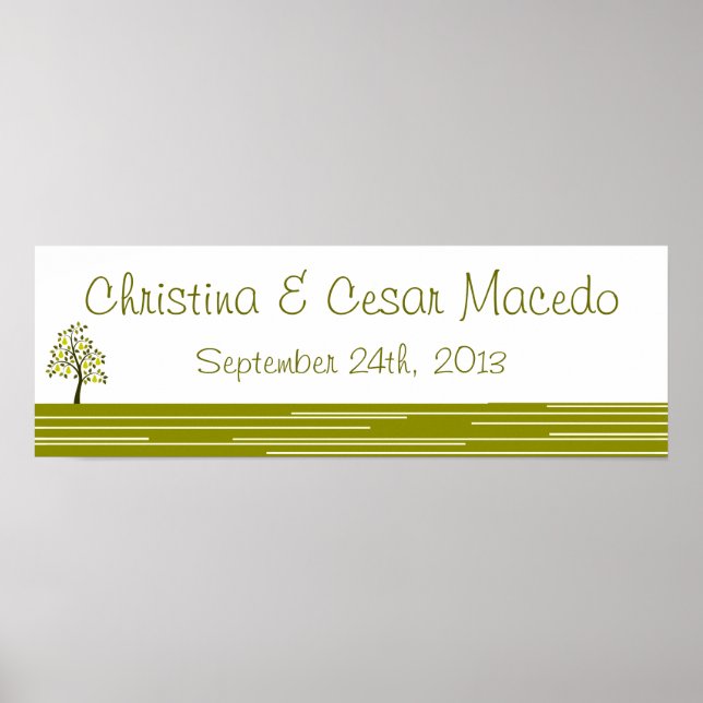 22.5 "x7.5" Personalisiertes Papier Grüne Birne St Poster (Vorne)