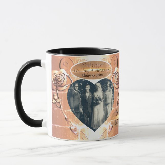 22./7. Geburtstag der Kupferhochzeit Tasse (Links)