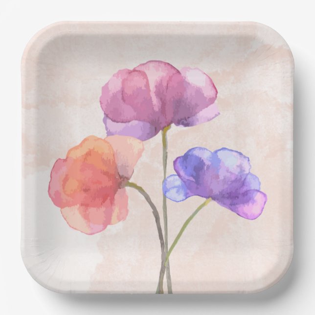 22,86cm Quadratischer Pappteller (Vorderseite)