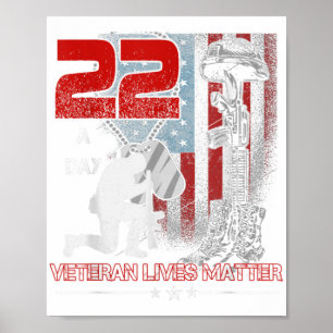22 a Day Veteran - Gedenktag Veteran Suicide Ap Poster